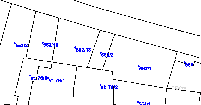 Parcela st. 662/2 v KÚ Litovice, Katastrální mapa