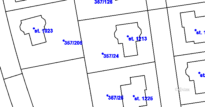 Parcela st. 357/24 v KÚ Litovice, Katastrální mapa