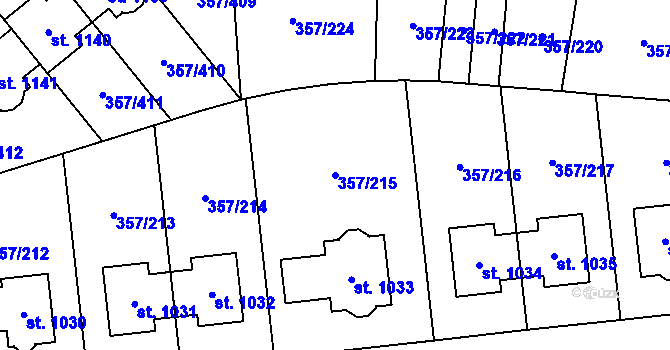 Parcela st. 357/215 v KÚ Litovice, Katastrální mapa