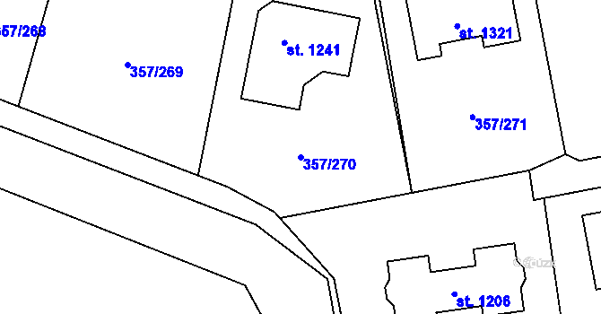 Parcela st. 357/270 v KÚ Litovice, Katastrální mapa