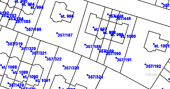Parcela st. 357/188 v KÚ Litovice, Katastrální mapa