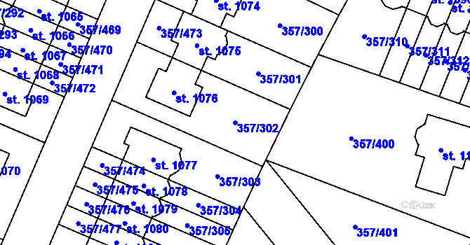 Parcela st. 357/302 v KÚ Litovice, Katastrální mapa