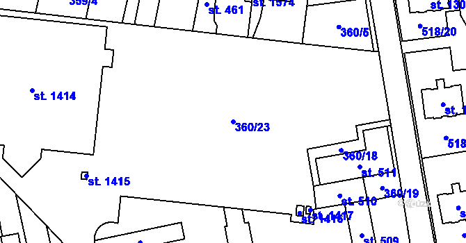 Parcela st. 360/23 v KÚ Litovice, Katastrální mapa