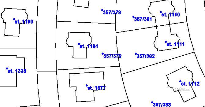 Parcela st. 357/379 v KÚ Litovice, Katastrální mapa