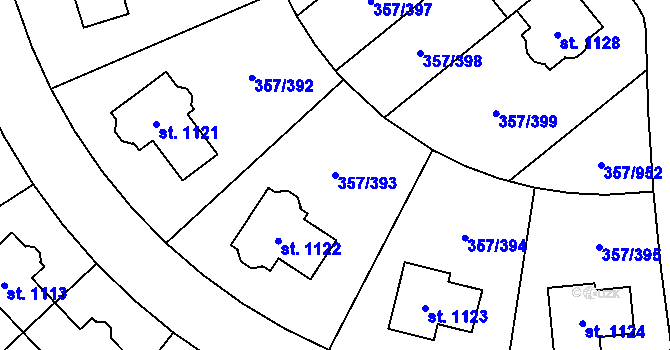 Parcela st. 357/393 v KÚ Litovice, Katastrální mapa