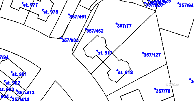Parcela st. 917 v KÚ Litovice, Katastrální mapa