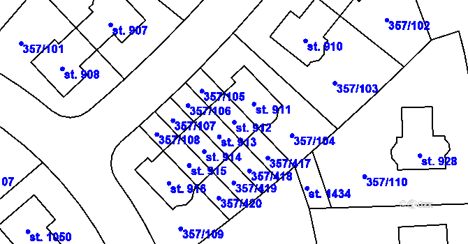 Parcela st. 912 v KÚ Litovice, Katastrální mapa