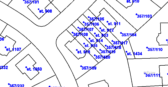 Parcela st. 915 v KÚ Litovice, Katastrální mapa