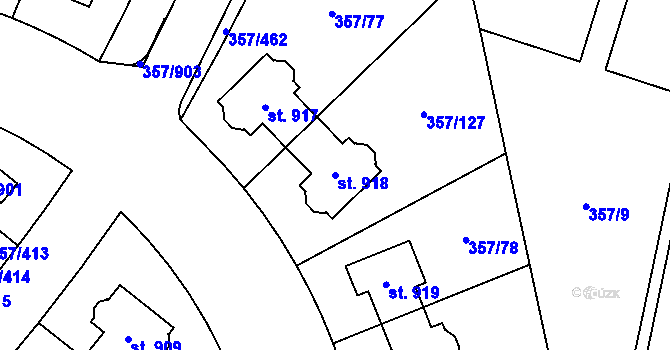 Parcela st. 918 v KÚ Litovice, Katastrální mapa