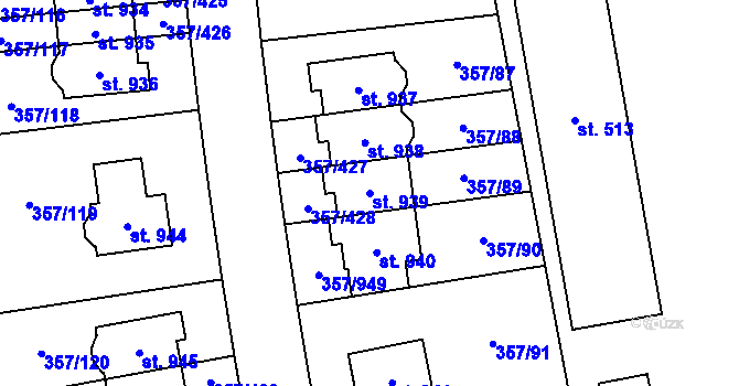 Parcela st. 939 v KÚ Litovice, Katastrální mapa