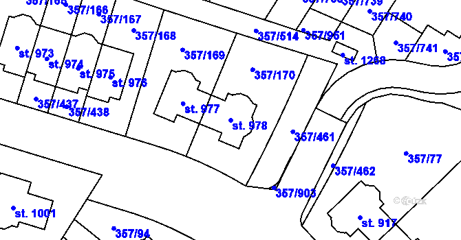 Parcela st. 978 v KÚ Litovice, Katastrální mapa