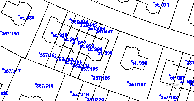 Parcela st. 995 v KÚ Litovice, Katastrální mapa