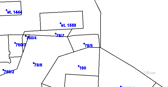 Parcela st. 78/5 v KÚ Litovice, Katastrální mapa