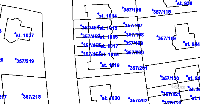 Parcela st. 1018 v KÚ Litovice, Katastrální mapa