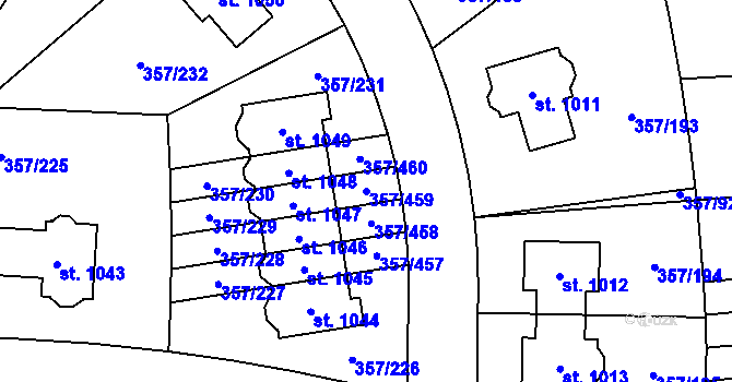 Parcela st. 357/459 v KÚ Litovice, Katastrální mapa