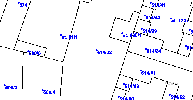 Parcela st. 514/32 v KÚ Litovice, Katastrální mapa