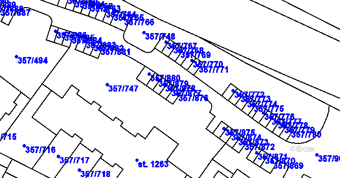 Parcela st. 357/877 v KÚ Litovice, Katastrální mapa