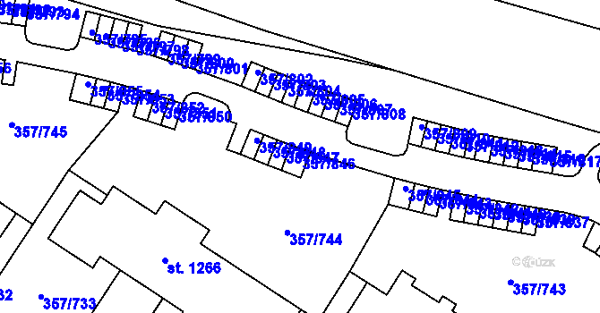 Parcela st. 357/846 v KÚ Litovice, Katastrální mapa