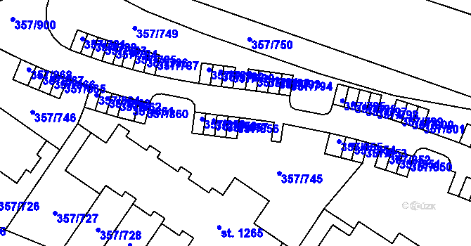 Parcela st. 357/856 v KÚ Litovice, Katastrální mapa