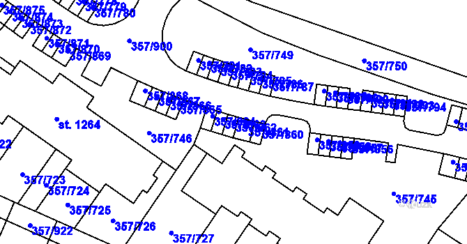 Parcela st. 357/862 v KÚ Litovice, Katastrální mapa