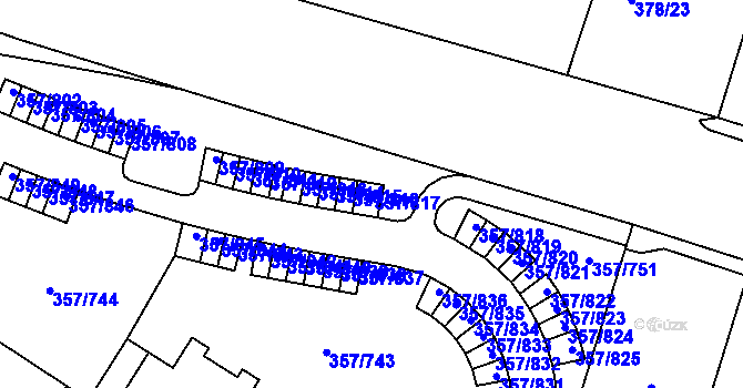 Parcela st. 357/817 v KÚ Litovice, Katastrální mapa