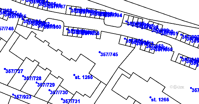 Parcela st. 357/745 v KÚ Litovice, Katastrální mapa