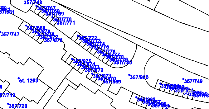 Parcela st. 357/778 v KÚ Litovice, Katastrální mapa