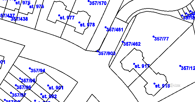 Parcela st. 357/903 v KÚ Litovice, Katastrální mapa