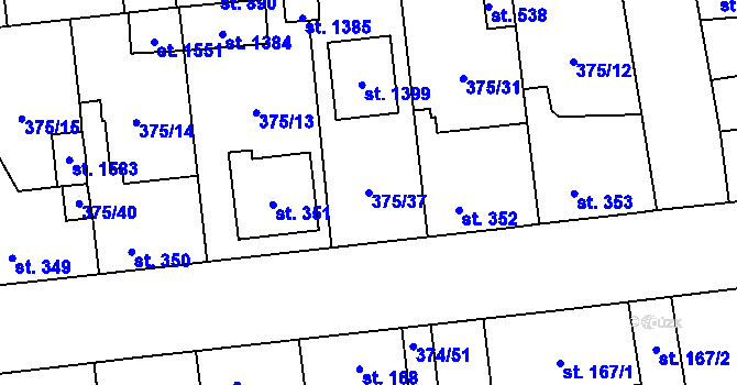 Parcela st. 375/37 v KÚ Litovice, Katastrální mapa