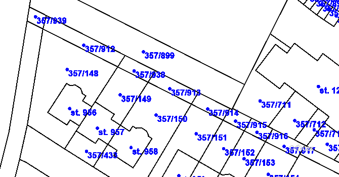 Parcela st. 357/913 v KÚ Litovice, Katastrální mapa