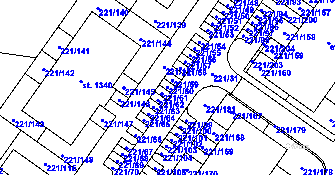 Parcela st. 221/60 v KÚ Litovice, Katastrální mapa