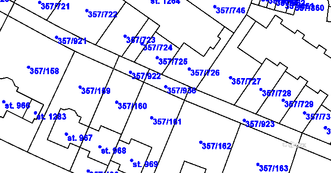 Parcela st. 357/936 v KÚ Litovice, Katastrální mapa