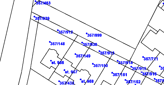 Parcela st. 357/938 v KÚ Litovice, Katastrální mapa