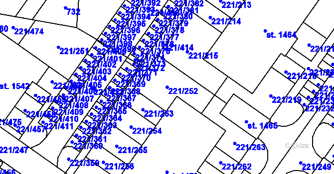 Parcela st. 221/252 v KÚ Litovice, Katastrální mapa