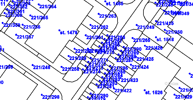Parcela st. 221/270 v KÚ Litovice, Katastrální mapa