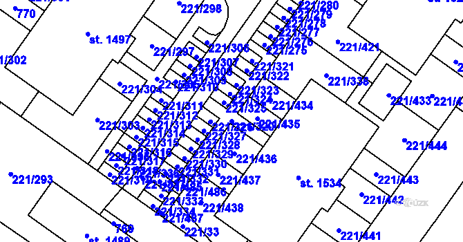 Parcela st. 221/320 v KÚ Litovice, Katastrální mapa