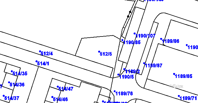 Parcela st. 512/5 v KÚ Litovice, Katastrální mapa