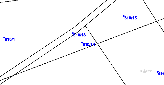 Parcela st. 610/14 v KÚ Litovice, Katastrální mapa