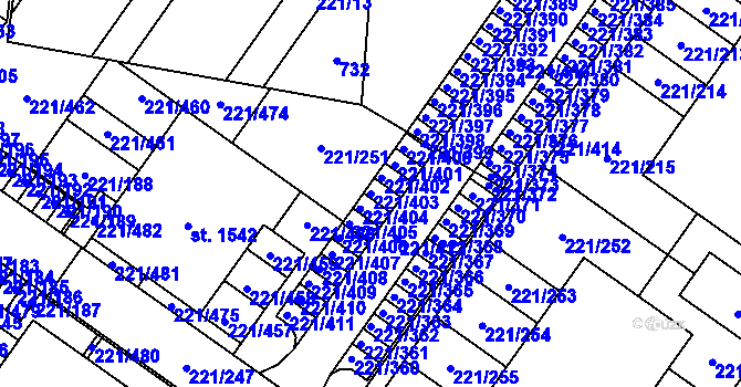 Parcela st. 221/403 v KÚ Litovice, Katastrální mapa