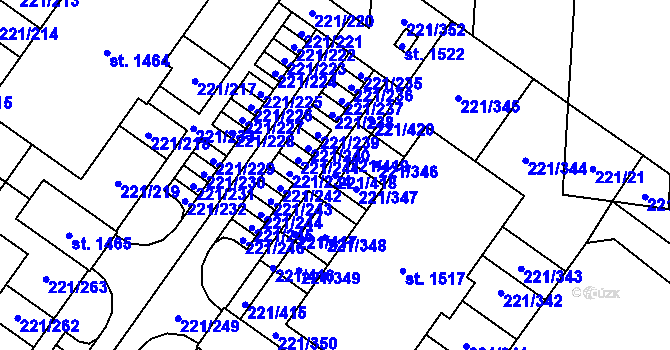 Parcela st. 221/418 v KÚ Litovice, Katastrální mapa