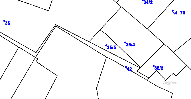Parcela st. 42 v KÚ Hostokryje, Katastrální mapa