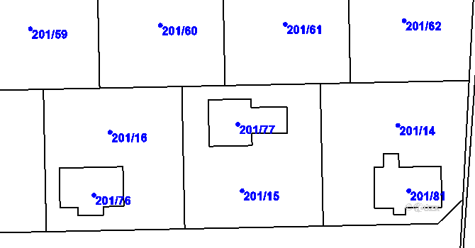 Parcela st. 201/77 v KÚ Bezdědice u Hostomic, Katastrální mapa