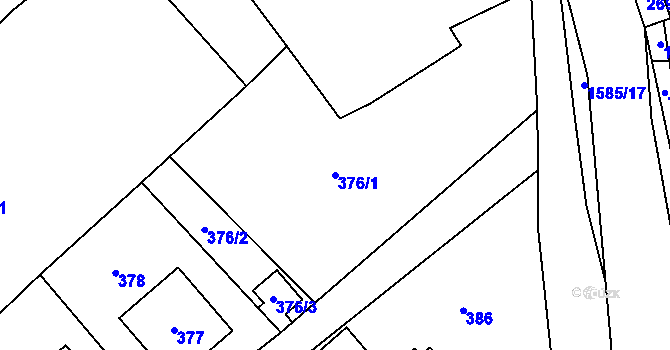 Parcela st. 376/1 v KÚ Hostomice pod Brdy, Katastrální mapa