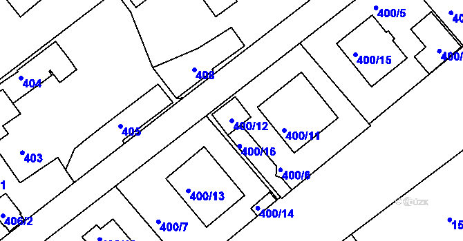 Parcela st. 400/12 v KÚ Hostomice pod Brdy, Katastrální mapa