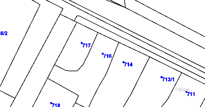 Parcela st. 716 v KÚ Hostomice pod Brdy, Katastrální mapa