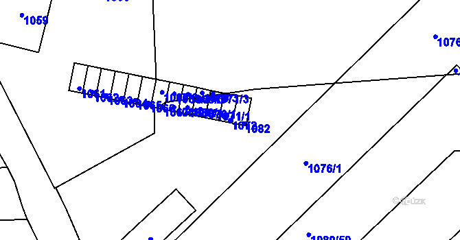 Parcela st. 1072 v KÚ Hostomice pod Brdy, Katastrální mapa