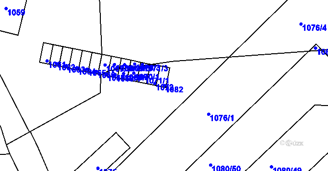 Parcela st. 1082 v KÚ Hostomice pod Brdy, Katastrální mapa