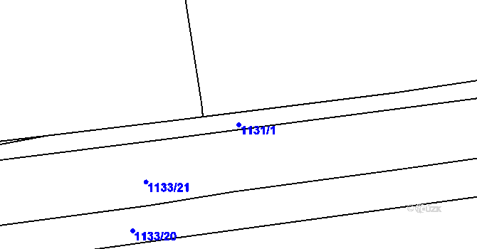 Parcela st. 1131/1 v KÚ Hostomice pod Brdy, Katastrální mapa