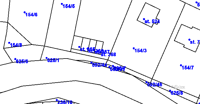 Parcela st. 368 v KÚ Hostomice nad Bílinou, Katastrální mapa