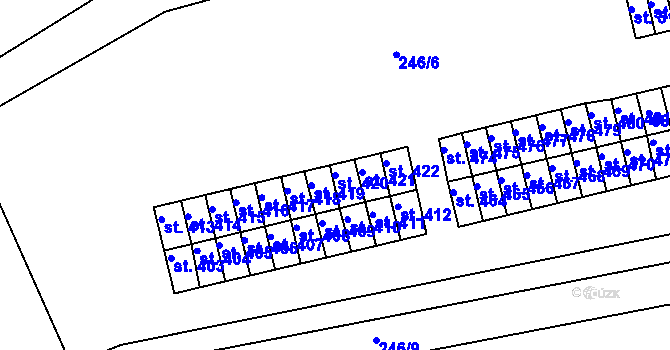 Parcela st. 420 v KÚ Hostomice nad Bílinou, Katastrální mapa